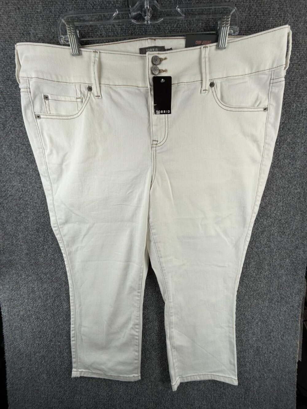 NWT Torrid Jeans Women 18 Cream Crop Jegging Super Soft High Rise 3 Button